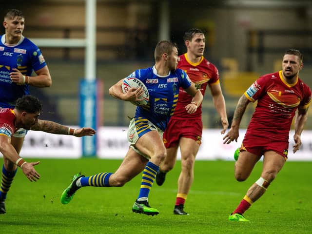 Jack Walker on the attack against Catalans Dragons.  Picture: Bruce Rollinson.