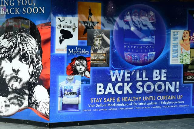 The Sondheim theatre in London which has been closed due to the coronavirus pandemic. Picture: Ian West/PA Wire