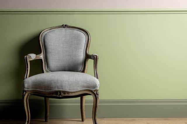 Linda's new natural, eco-friendly range of paints includes Bracken - a rich green