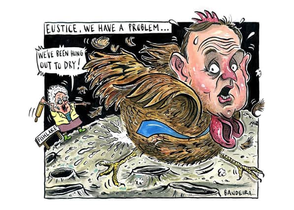 Graeme Bandeira's depiction of Environment Secretary George Eustice in The Yorkshire Post today.