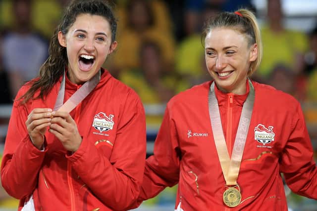 Golden girls: England's Beth Cobden and Jade Clarke. Picture: PA