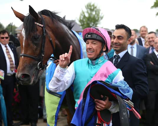 Frankie Dettori after Enable won the 2019 Yorkshire Oaks at York.