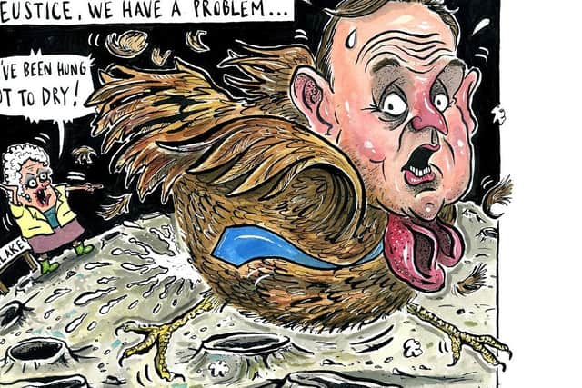 How Graeme Bandeira depicted Environment Secretary George Eustice's treatment of Yorkshire flooding victims.