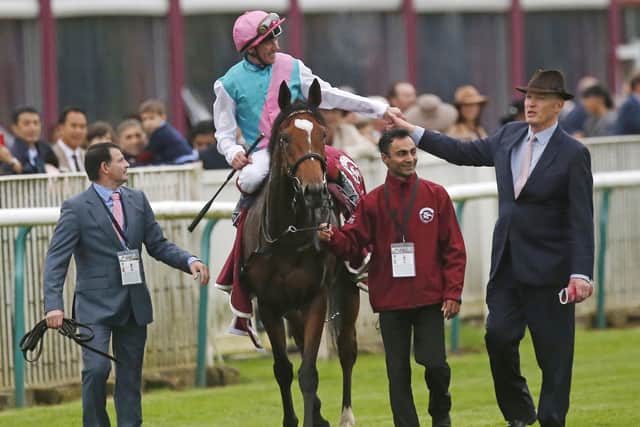 Dual Arc heroine Enable, pictured after her 2017 win, could only finish sixth in her fourth attempt in the race.