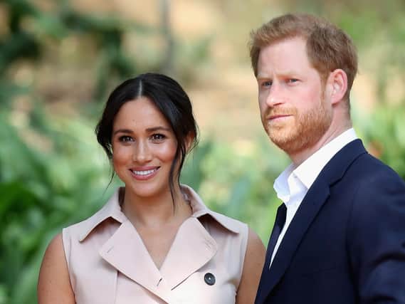 Meghan and Harry pictured here during a trip to South Africa in October last year. (Getty Images).
