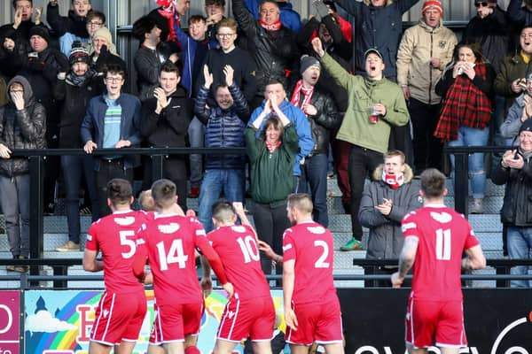 BEHIND CLOSED DOORS: Scarborough Athletic supporters are not allowed into the Flamingo Land Stadium