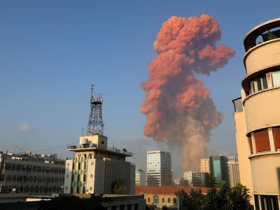 A picture shows the scene of an explosion in Beirut on August 4, 2020. Photo credit: ANWAR AMRO/AFP via Getty Images.