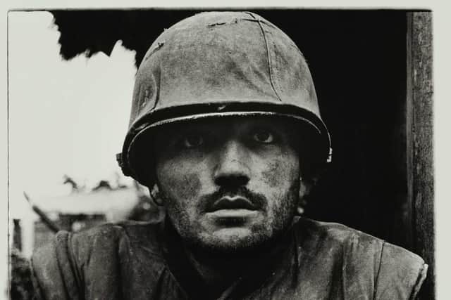 Sir Don McCullin's photograph: Shell-shocked US Marine, The Battle of Hue 1968. (Credit: Don McCullin).