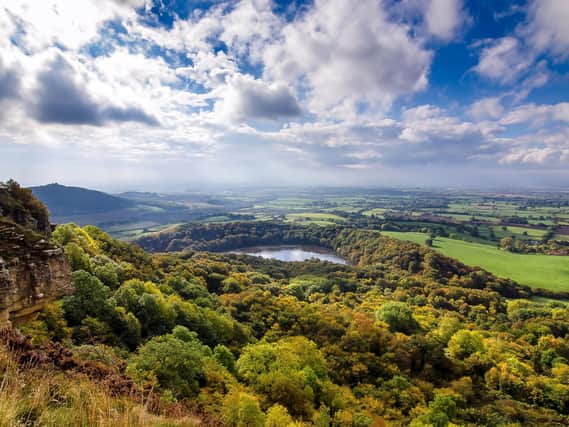The view from the top of Sutton Bank, where the National Park Centre is located