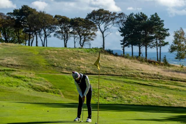 Sophie Lamb at the 11th hole at Huddersfield Golf Club.
 (Picture: Bruce Rollinson)