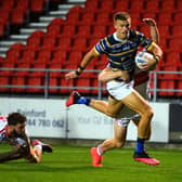 MORE PLEASE: Leeds Rhinos' Ash Handley scores the second try of the game in the Challenge Cup quarter-final against Hull KR last month. Picture: Jonathan Gawthorpe