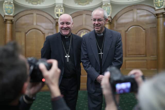 Justin Welby (right), the Archbisohp of Canterbury, with Stephen Cottrell, the new Archbishop of York.