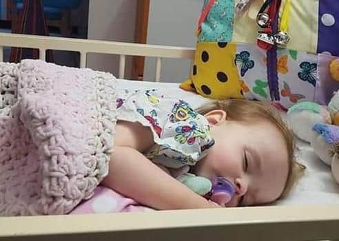 May in recovery after her operation at Sheffield Children's Hospital