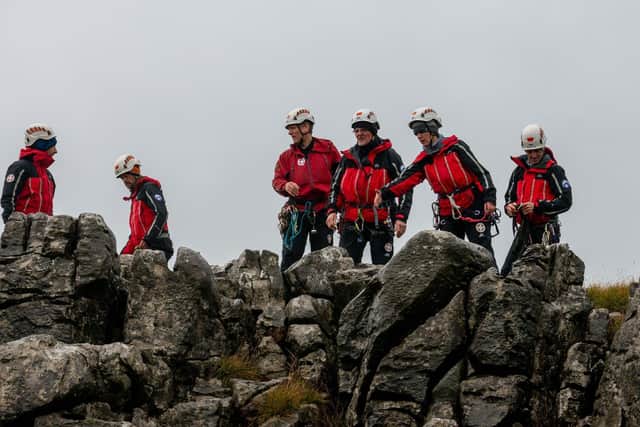 Volunteers on a training exercise