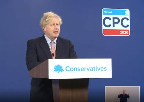 This was Boris Johnson giving his address to the virtual Conservative Party Conference.