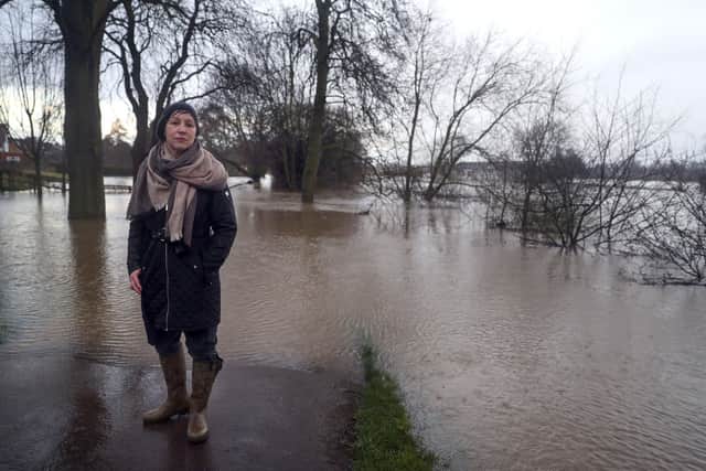 Flooding Minisyer Rebecca Pow during a visit to Worcester earlier this year.