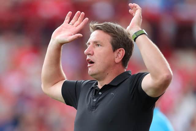 Barnsley manager Daniel Stendel gestures on the touchline at Oakwell as his side take on Fulham last August. Picture: Richard Sellers/PA