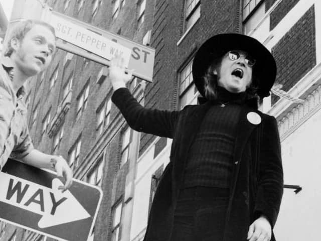 John Lennon in New York. A previously unseen picture by Robert Deutsch which will form part of an exhibition in Liverpool to mark the singer's 80th birthday.