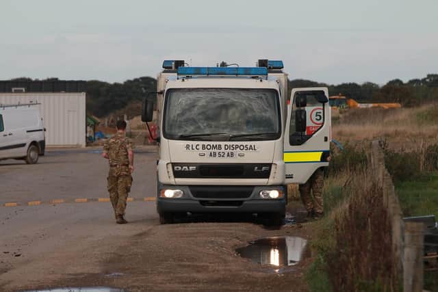 An army bomb disposal unit was sent to the scene (photo: Sean Stewart)