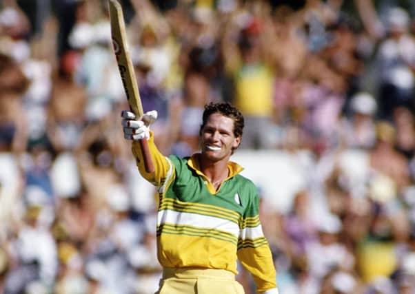 One-day great: Australia batsman Dean Jones celebrating a  century against Pakistan in 1987. Picture: Getty Images
