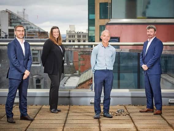 From left: Jason Howard, Wendy Broomhead, Ian Scott and Adrian Hickey pictured on the Ridge office terrace