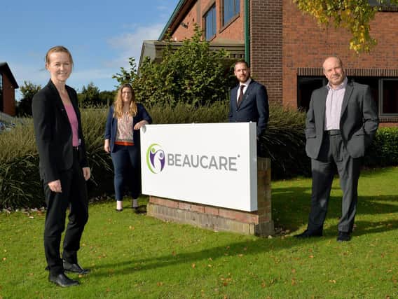 Dealmakers: LCF Law’s Susan Clark, Beaucare’s Heather Mawrey and Joe Storr, and Alastair Morris from Santander.