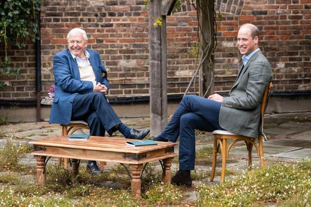 Sir David Attenborough with the Duke of Cambridge.