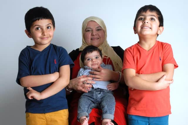 Pictured, mother Salma Nawaz (central), with her children Adam, Umar and Haris Nawaz. During lockdown, with three children at home, lockdown has been difficult for Salma. Photo credit: Ian Beesley and Born in Bradford.