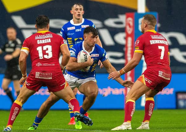 Liam Tindall, in action for Leeds Rhinos against Catalans Dragons
 at Headingley. Picture: Bruce Rollinson