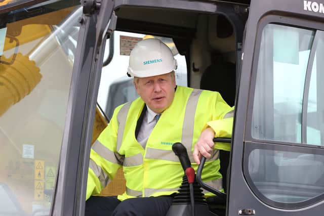 Boris Johnson during a visit to the Siemens site at Goole earlier this year.