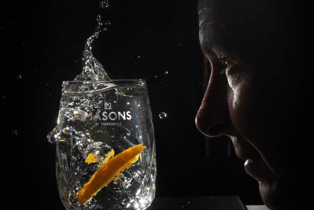 Karl Mason with the rebranded Masons of Yorkshire gin..Picture by Simon Hulme