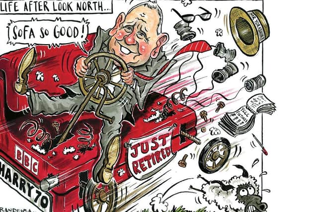 Cartoonist Graeme Bandeira's tribute to Harry Gration, the outgoing Look North presenter.