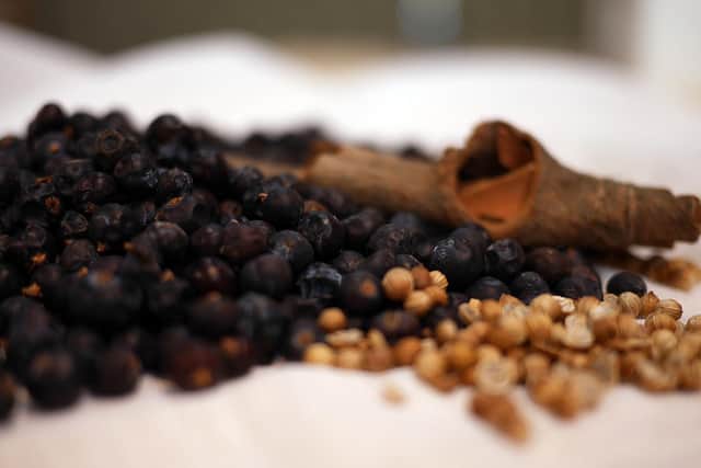 Some of the botanicals used in gin: juniper, coriander seed and Cassia bark.  (Picture Scott Merrylees).