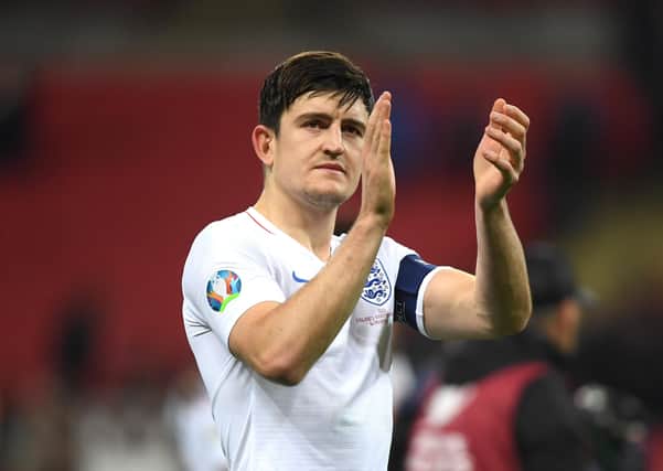 Best position?: Harry Maguire was sent off for England in midweek against Denmark, but is he best suited playing in a back three or traditional back four defence?  (Picture: Getty images)