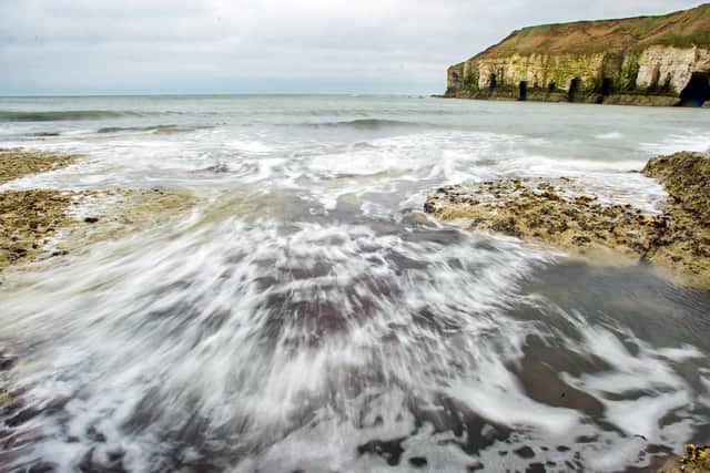 Thornwick Bay is a popular spot along the Yorkshire coast. Photo: Bruce Rollinson.