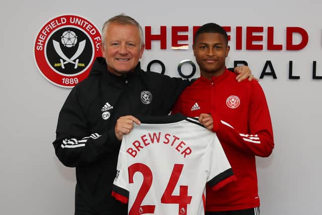Chris Wilder manager of Sheffield Utd welcomes new signing Rhian Brewster to Sheffield United unveiled at the Steelphalt Academy, Sheffield. (Picture: Simon Bellis/Sportimage)