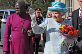 Dr John Sentamu with the Queen at a Maundy Thursday service in York.