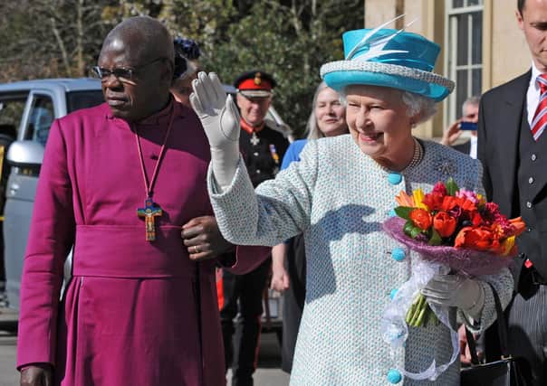 Dr John Sentamu with the Queen at a Maundy Thursday service in York.