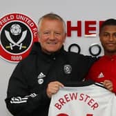 Chris Wilder manager of Sheffield Utd welcomes new signing Rhian Brewster. Picture: Simon Bellis/Sportimage.