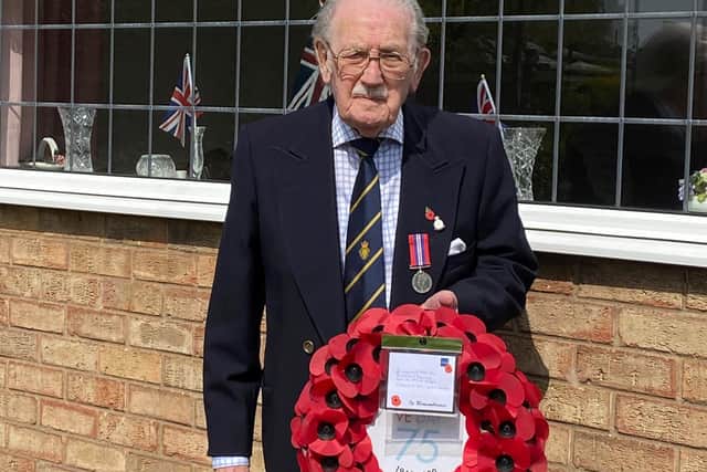 Army veteran and poppy-seller Dennis Woollens, 94, who this year is unable to volunteer for the Royal British Legion due to shielding at home