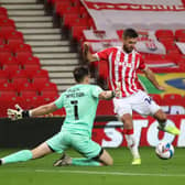 Stoke City's Tommy Smith (right) scores his side's equaliser against Barnsley. Picture: PA