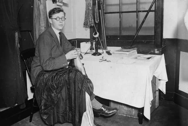 January 1924:  Dressmaker Richard Everett at work.  (Photo by Keystone/Getty Images)