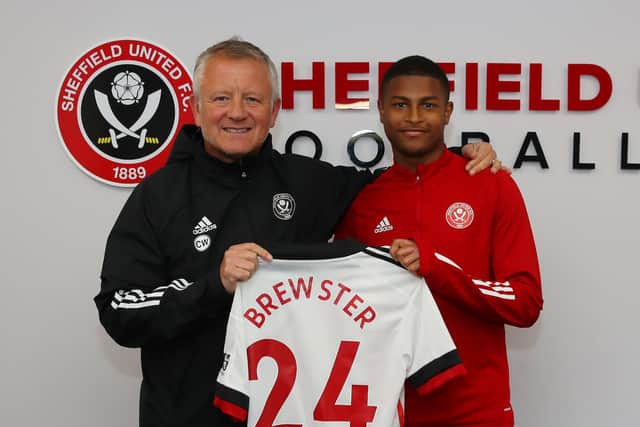 Sheffield United manager Chris Wilder, pictured with Rhian Brewster shortly after his signing was unveiled. Picture: Simon Bellis/Sportimage