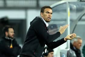 Valerien Ismael, in charge of LASK against Manchester United at Linzer Stadion in the UEFA Europa League in March this year. Picture: UEFA via Getty Images.