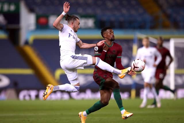 Leeds United's Jack Harrison (left) and Wolverhampton Wanders' Cabral Nelson Semedo (Picture: PA)
