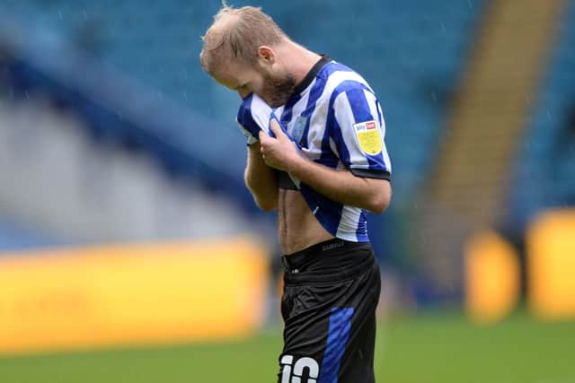 A gutted Sheffield Wednesday skipper Barry Bannan at the final whistle (Picture: Steve Ellis)