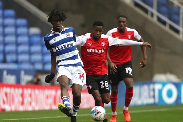 BATTLING: Reading's Ovie Ejaria (left) and Rotherham United's Florian Jozefzoon. Picture: Steve Parsons/PA Wire.