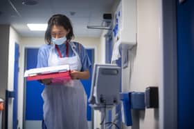 The Covid crisis is exacerbating hospital staff shortages, the BMA claims. Picture: VICTORIA JONES/POOL/AFP via Getty Images