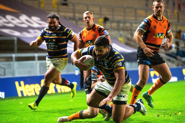 Key contribution: Rhyse Martin scored the Rhinos fifth try and also kicked four goals.

Picture Bruce Rollinson