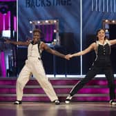 Nicola Adams, Katya Jones  performing on BBC's Strictly Come Dancing Picture: BBC/ Guy Levy
